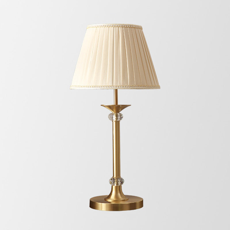 Fabric Barrel Shaded Table Lamp Modern Nightstand Lighting in Gold for Study Room Clearhalo 'Lamps' 'Table Lamps' Lighting' 2063720