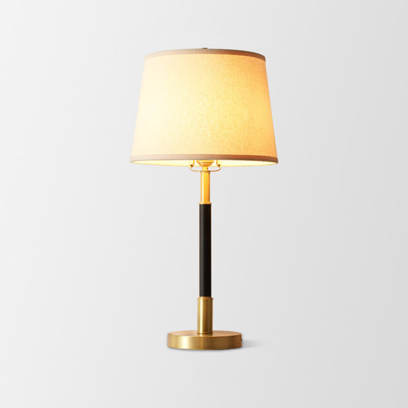 Fabric Barrel Shaded Table Lamp Modern Nightstand Lighting in Gold for Study Room Clearhalo 'Lamps' 'Table Lamps' Lighting' 2063722