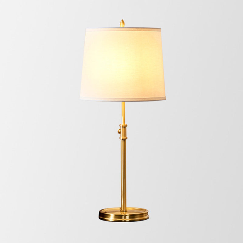 Fabric Barrel Shaded Table Lamp Modern Nightstand Lighting in Gold for Study Room Clearhalo 'Lamps' 'Table Lamps' Lighting' 2063726
