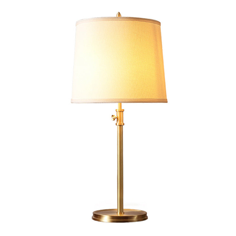 Gold Tapered Shape Nightstand Lamp Simplicity 1-Light Fabric Adjustable Table Light Clearhalo 'Lamps' 'Table Lamps' Lighting' 2063739