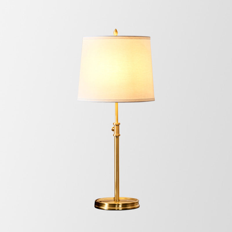 Gold Tapered Shape Nightstand Lamp Simplicity 1-Light Fabric Adjustable Table Light Clearhalo 'Lamps' 'Table Lamps' Lighting' 2063740