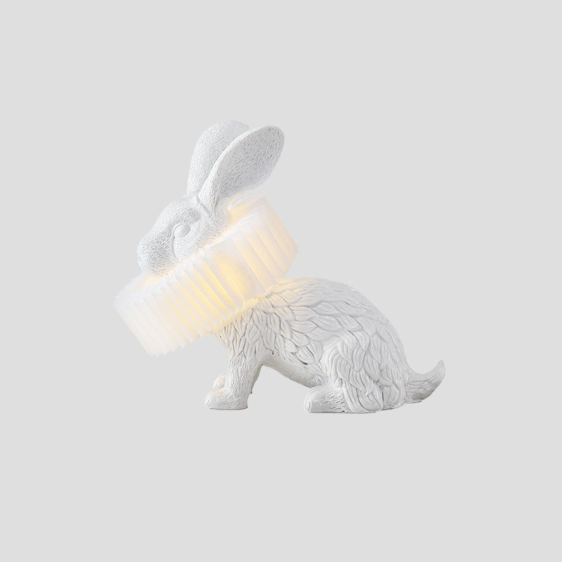 Rabbit Shaped Bedside Table Lamp Resin Single Modern LED Nightstand Lighting in White Clearhalo 'Lamps' 'Table Lamps' Lighting' 2063754