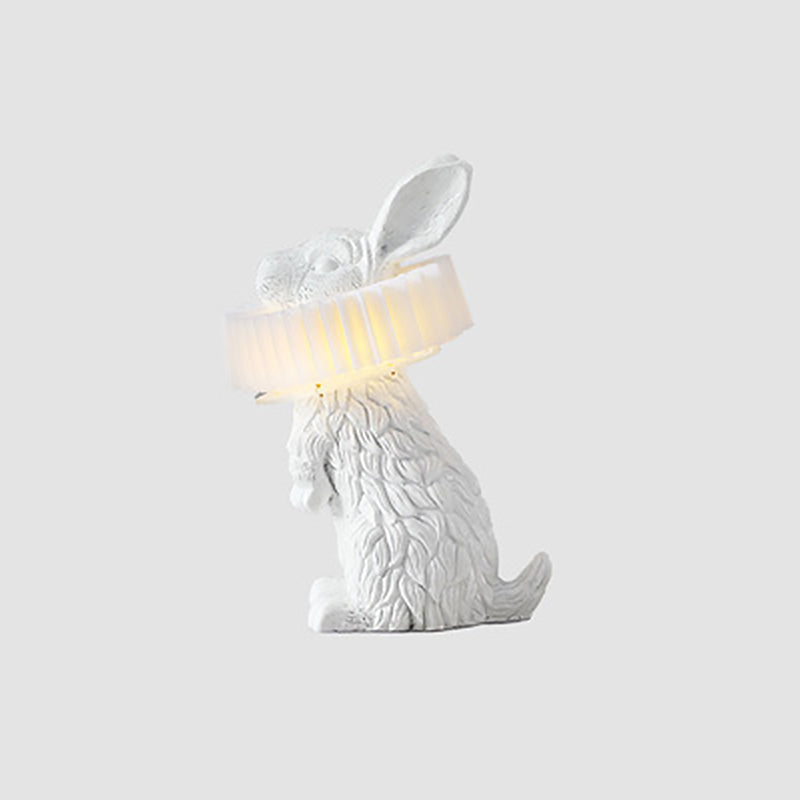 Rabbit Shaped Bedside Table Lamp Resin Single Modern LED Nightstand Lighting in White White Standing Clearhalo 'Lamps' 'Table Lamps' Lighting' 2063755