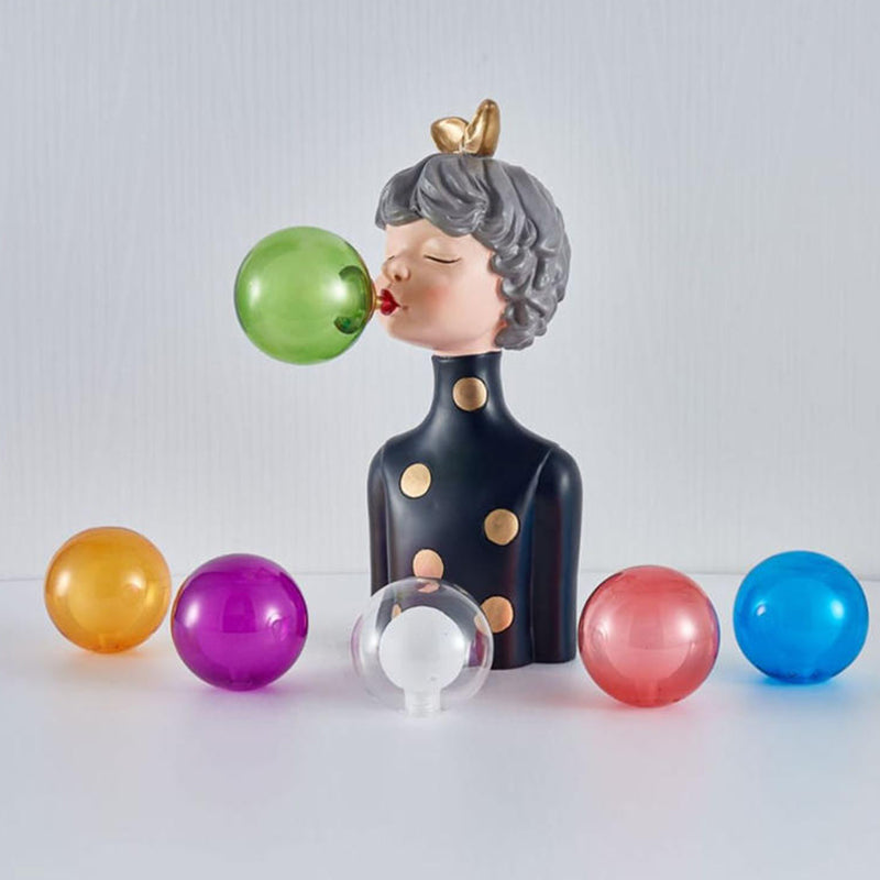 Glass Sphere Shaped Table Lamp Art Decor 1 Bulb Nightstand Light with Figurine for Bedside Purple Clearhalo 'Lamps' 'Table Lamps' Lighting' 2063771