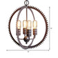 4 Lights Ceiling Light Industrial Globe Shade Metal Hanging Chandelier in Bronze for Dining Room with Gear Clearhalo 'Cast Iron' 'Ceiling Lights' 'Chandeliers' 'Industrial Chandeliers' 'Industrial' 'Metal' 'Middle Century Chandeliers' 'Rustic Chandeliers' 'Tiffany' Lighting' 206382