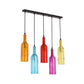 Beer Bottles Multi Ceiling Lamp Art Decor Colored Glass 5 Bulbs Restaurant Suspension Light Fixture in Red Clearhalo 'Ceiling Lights' 'Chandeliers' 'Glass shade' 'Glass' 'Pendant Lights' 'Pendants' Lighting' 2063821