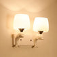 Tapered Shape Opal Glass Wall Light Contemporary 2 Bulbs White Wall Lighting Fixture with Dolphin Decor Clearhalo 'Wall Lamps & Sconces' 'Wall Lights' Lighting' 2063834