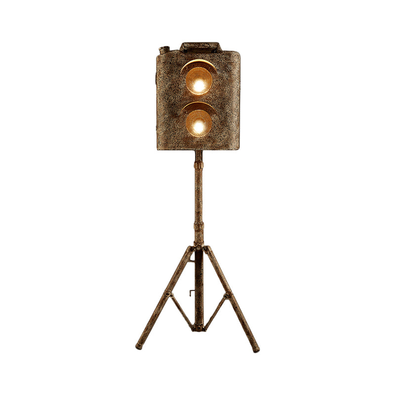 Contemporary Tripod Standing Light Metallic 2 Bulbs Living Room Searchlight Floor Light Clearhalo 'Floor Lamps' 'Lamps' Lighting' 2063853