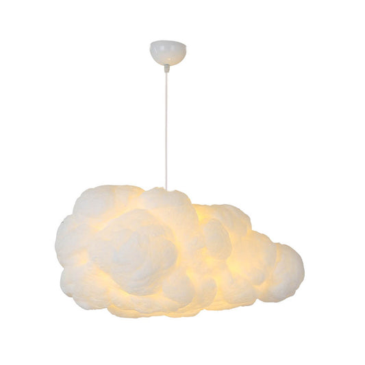 Cloud Plastic Chandelier Pendant Light Modern 2 Heads White Hanging Light for Bedroom Clearhalo 'Ceiling Lights' 'Chandeliers' Lighting' options 2063875