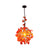 Industrial Globe Ceiling Light Single Iron Hanging Pendant Light with Artificial Plant Red Clearhalo 'Art Deco Pendants' 'Cast Iron' 'Ceiling Lights' 'Ceramic' 'Crystal' 'Industrial Pendants' 'Industrial' 'Metal' 'Middle Century Pendants' 'Pendant Lights' 'Pendants' 'Tiffany' Lighting' 2063982