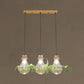 Clear Glass Bulb Shaped Suspension Lighting Rustic 3 Heads Restaurant Planter Multi Lamp Pendant Light 3 Wood Linear Clearhalo 'Ceiling Lights' 'Close To Ceiling Lights' 'Glass shade' 'Glass' 'Industrial Pendants' 'Industrial' 'Middle Century Pendants' 'Pendant Lights' 'Pendants' 'Tiffany' Lighting' 2064000