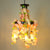Antique Grenade Cage Chandelier Light 3 Heads Iron Pendant Light Fixture with Plant Decor for Restaurant Champagne Clearhalo 'Cast Iron' 'Ceiling Lights' 'Chandeliers' 'Industrial Chandeliers' 'Industrial' 'Metal' 'Middle Century Chandeliers' 'Rustic Chandeliers' 'Tiffany' Lighting' 2064115