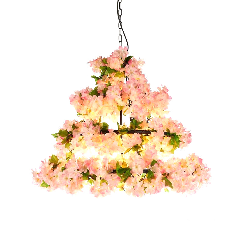 Colliflower Fixture Iron Cone Cage Ceiling Lighting Industrial Restaurant Chandelier Light ...