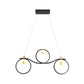 Black Symmetrical Rings Island Pendant Light Contemporary Metal LED Ceiling Light Clearhalo 'Ceiling Lights' 'Island Lights' Lighting' 2064166