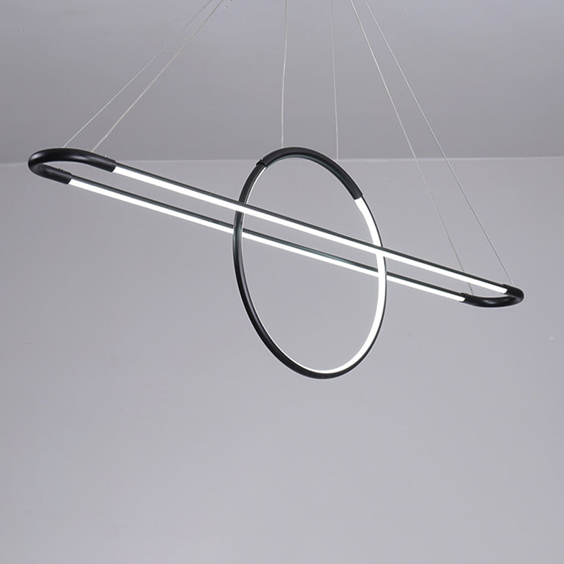 Artistic Geometric Shaped Island Light Fixture Metal Dining Room LED Ceiling Pendant Light Clearhalo 'Ceiling Lights' 'Island Lights' Lighting' 2064169