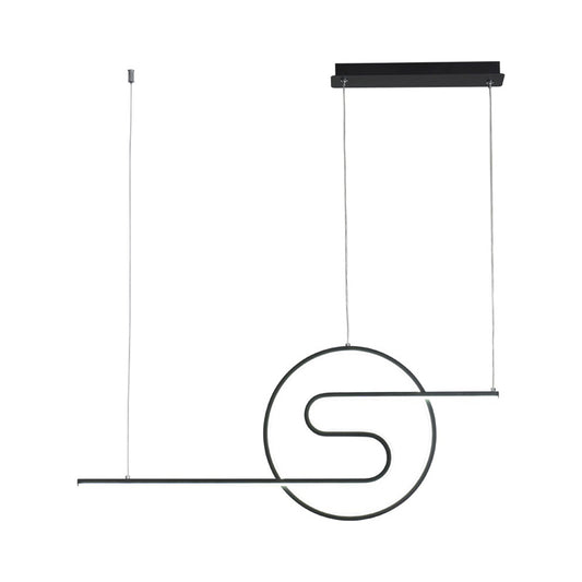 Ring and Curve LED Hanging Light Minimalist Metal Dining Room Island Ceiling Light Clearhalo 'Ceiling Lights' 'Island Lights' Lighting' 2064176