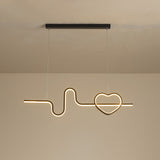 Artistic Heart and Line Island Light Fixture Metal Dining Room LED Ceiling Pendant Light Clearhalo 'Ceiling Lights' 'Island Lights' Lighting' 2064192