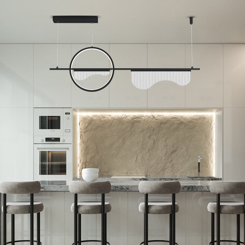 Geometric Shaped Dining Room Island Light Fixture Acrylic Artistic LED Ceiling Pendant Light Clearhalo 'Ceiling Lights' 'Island Lights' Lighting' 2064200