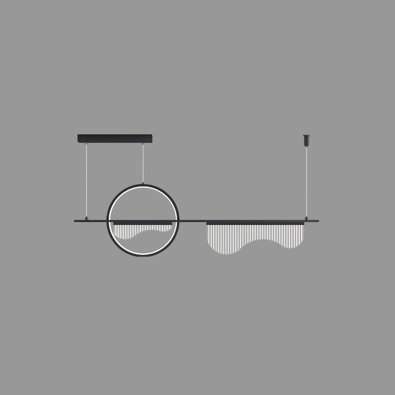 Geometric Shaped Dining Room Island Light Fixture Acrylic Artistic LED Ceiling Pendant Light Clearhalo 'Ceiling Lights' 'Island Lights' Lighting' 2064201