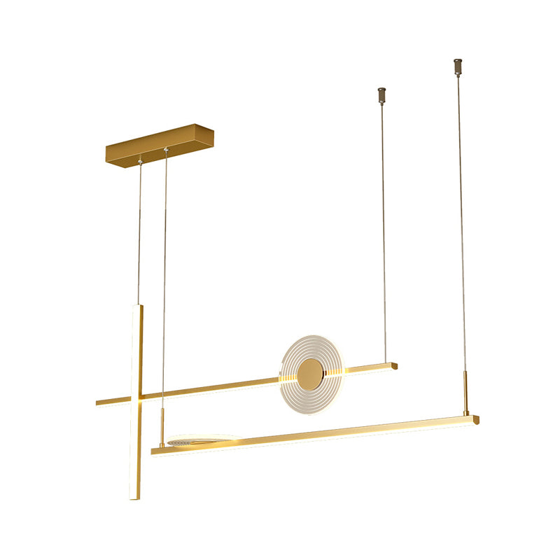 Artistic Bar Shaped LED Hanging Light Fixture Acrylic Dining Room Island Chandelier Light Clearhalo 'Ceiling Lights' 'Island Lights' Lighting' 2064263