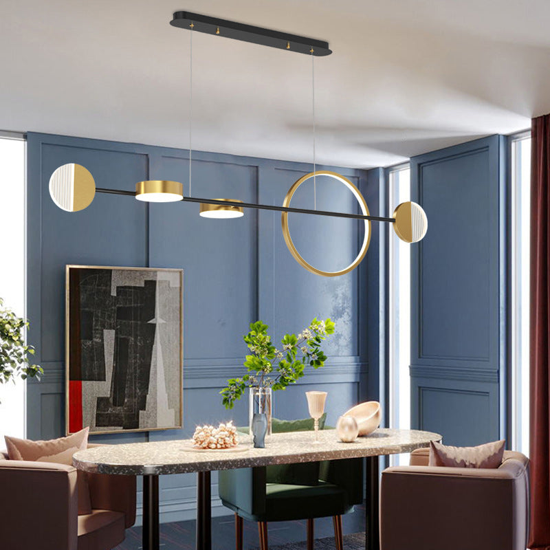 Circle Metal Island Pendant Light Contemporary Gold LED Ceiling Light for Dining Room Clearhalo 'Ceiling Lights' 'Island Lights' Lighting' 2064274