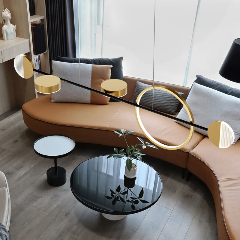 Circle Metal Island Pendant Light Contemporary Gold LED Ceiling Light for Dining Room Clearhalo 'Ceiling Lights' 'Island Lights' Lighting' 2064275