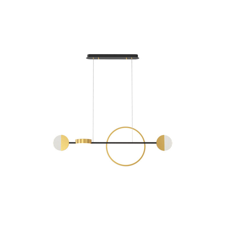Circle Metal Island Pendant Light Contemporary Gold LED Ceiling Light for Dining Room Clearhalo 'Ceiling Lights' 'Island Lights' Lighting' 2064278