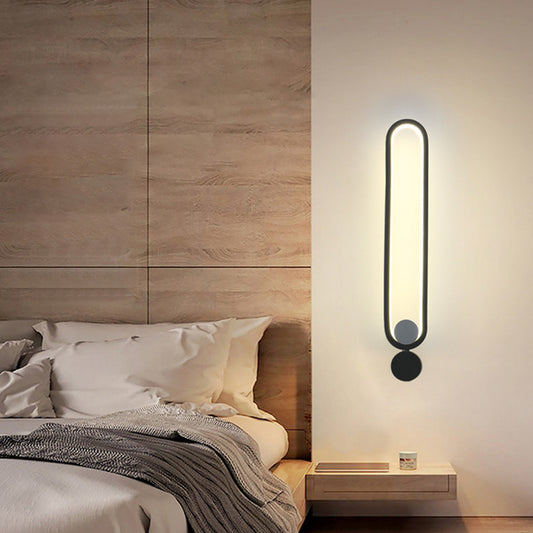 Black Oblong LED Wall Mounted Light Simplicity Metal Rotatable Wall Sconce Lighting Clearhalo 'Cast Iron' 'Glass' 'Industrial' 'Modern wall lights' 'Modern' 'Tiffany' 'Traditional wall lights' 'Wall Lamps & Sconces' 'Wall Lights' Lighting' 2064340