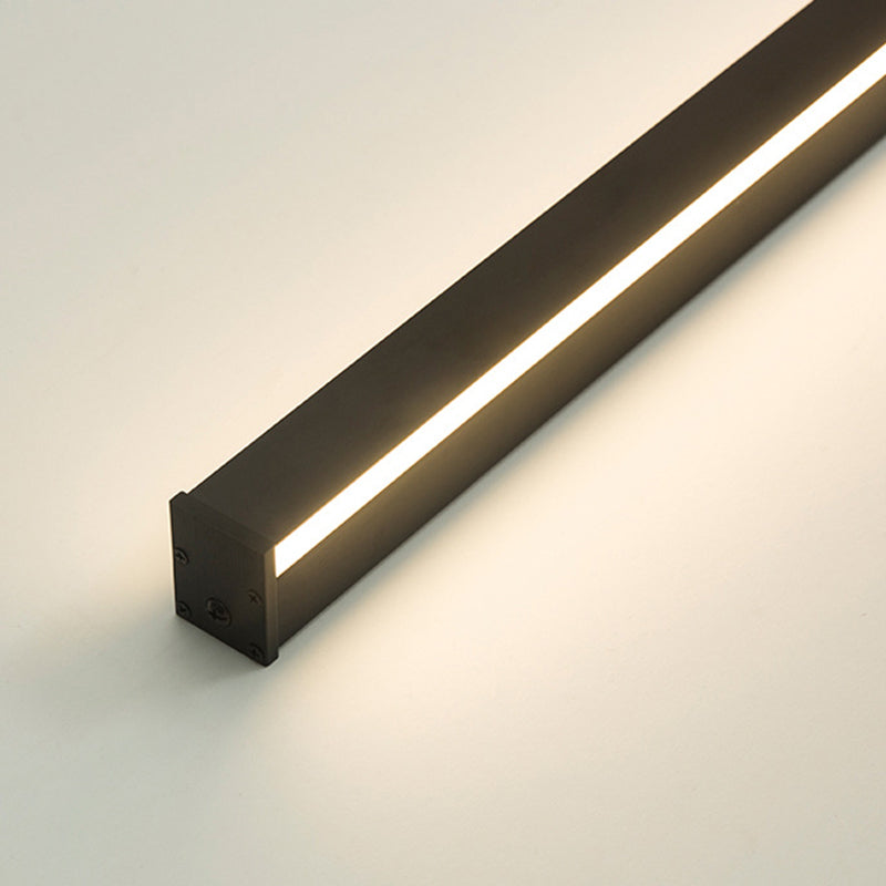 Rectangular Linear Wall Sconce Light Minimalist Metal Bedroom LED Wall Mount Lighting in Black Clearhalo 'Cast Iron' 'Glass' 'Industrial' 'Modern wall lights' 'Modern' 'Tiffany' 'Traditional wall lights' 'Wall Lamps & Sconces' 'Wall Lights' Lighting' 2064357