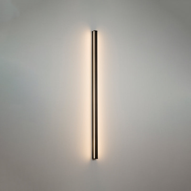 Rectangular Linear Wall Sconce Light Minimalist Metal Bedroom LED Wall Mount Lighting in Black Clearhalo 'Cast Iron' 'Glass' 'Industrial' 'Modern wall lights' 'Modern' 'Tiffany' 'Traditional wall lights' 'Wall Lamps & Sconces' 'Wall Lights' Lighting' 2064359