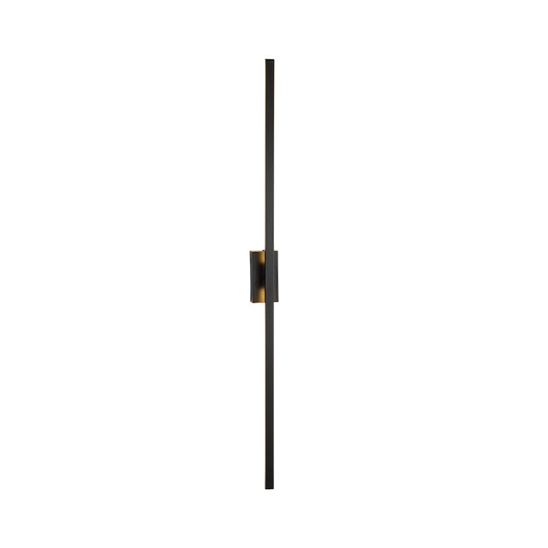 Linear Shaped Metal LED Wall Lighting Contemporary Black Sconce Light Fixture for Corridor Clearhalo 'Cast Iron' 'Glass' 'Industrial' 'Modern wall lights' 'Modern' 'Tiffany' 'Traditional wall lights' 'Wall Lamps & Sconces' 'Wall Lights' Lighting' 2064369