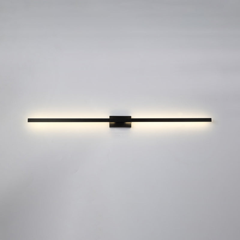Linear Shaped Metal LED Wall Lighting Contemporary Black Sconce Light Fixture for Corridor Clearhalo 'Cast Iron' 'Glass' 'Industrial' 'Modern wall lights' 'Modern' 'Tiffany' 'Traditional wall lights' 'Wall Lamps & Sconces' 'Wall Lights' Lighting' 2064370