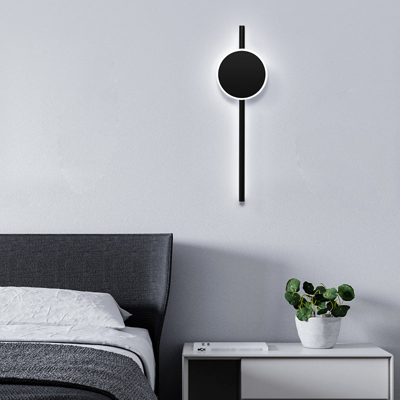 Black Hour Hand Wall Sconce Light Minimalist Metal LED Wall Mount Lighting for Living Room Clearhalo 'Cast Iron' 'Glass' 'Industrial' 'Modern wall lights' 'Modern' 'Tiffany' 'Traditional wall lights' 'Wall Lamps & Sconces' 'Wall Lights' Lighting' 2064375