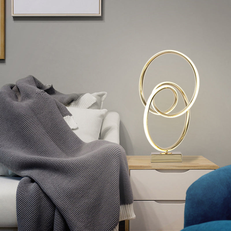 Metal Twisted Ring Shape LED Table Light Contemporary Gold Nightstand Lamp for Bedside Clearhalo 'Lamps' 'Table Lamps' Lighting' 2064391