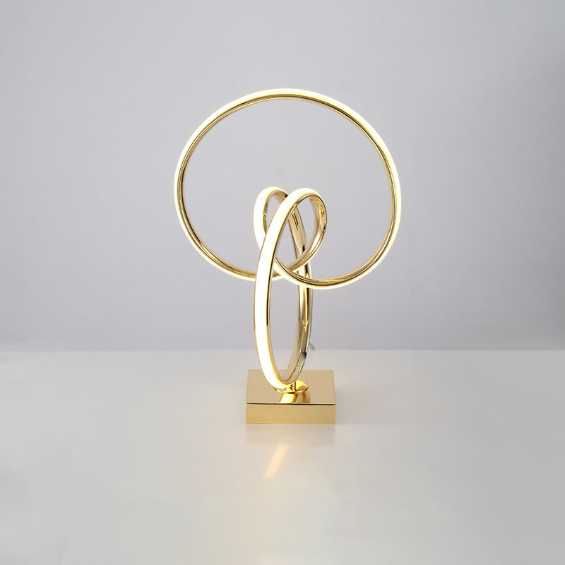 Metal Twisted Ring Shape LED Table Light Contemporary Gold Nightstand Lamp for Bedside Clearhalo 'Lamps' 'Table Lamps' Lighting' 2064394