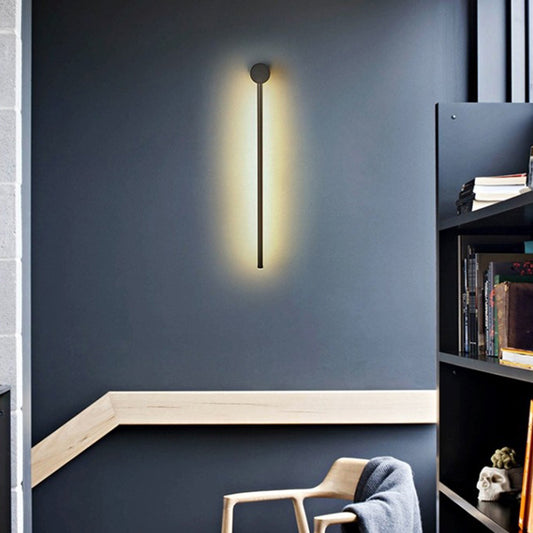 Slim Tube Shaped Sconce Lighting Contemporary Metal Living Room LED Wall Light Fixture Clearhalo 'Cast Iron' 'Glass' 'Industrial' 'Modern wall lights' 'Modern' 'Tiffany' 'Traditional wall lights' 'Wall Lamps & Sconces' 'Wall Lights' Lighting' 2064424