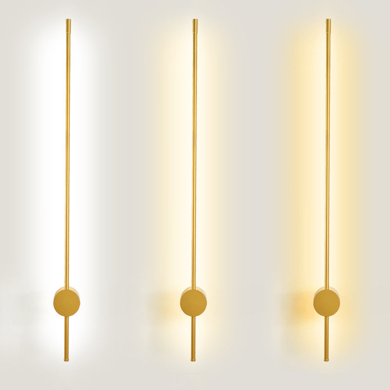 Slim Tube Shaped Sconce Lighting Contemporary Metal Living Room LED Wall Light Fixture Gold Clearhalo 'Cast Iron' 'Glass' 'Industrial' 'Modern wall lights' 'Modern' 'Tiffany' 'Traditional wall lights' 'Wall Lamps & Sconces' 'Wall Lights' Lighting' 2064428
