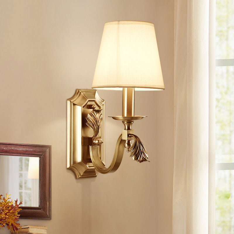 Metallic Candlestick Wall Sconce Minimalist 1 Head Wall Mounted Light in Gold for Entryway Gold C Clearhalo 'Cast Iron' 'Glass' 'Industrial' 'Modern wall lights' 'Modern' 'Tiffany' 'Traditional wall lights' 'Wall Lamps & Sconces' 'Wall Lights' Lighting' 2064539