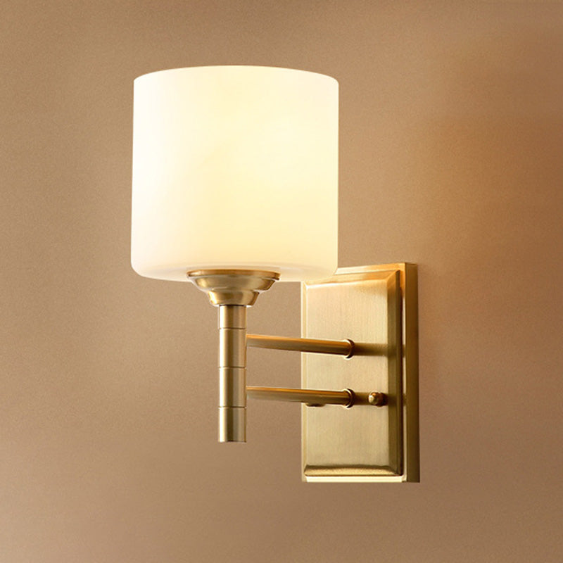 Metallic Candlestick Wall Sconce Minimalist 1 Head Wall Mounted Light in Gold for Entryway Gold E Clearhalo 'Cast Iron' 'Glass' 'Industrial' 'Modern wall lights' 'Modern' 'Tiffany' 'Traditional wall lights' 'Wall Lamps & Sconces' 'Wall Lights' Lighting' 2064542