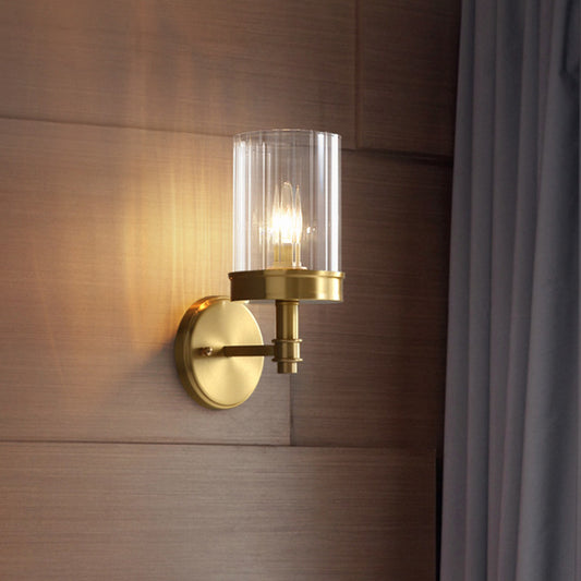 Metallic Candlestick Wall Sconce Minimalist 1 Head Wall Mounted Light in Gold for Entryway Gold F Clearhalo 'Cast Iron' 'Glass' 'Industrial' 'Modern wall lights' 'Modern' 'Tiffany' 'Traditional wall lights' 'Wall Lamps & Sconces' 'Wall Lights' Lighting' 2064543