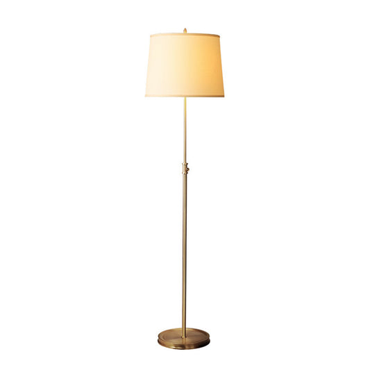 Tapered Shape Fabric Stand Up Lamp Classic 1-Light Living Room Adjustable Floor Light in Gold Clearhalo 'Floor Lamps' 'Lamps' Lighting' 2064605