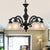 Frosted Glass Black/Bronze Pendant Lamp Bell 5 Lights Traditional Chandelier Light Fixture Black Clearhalo 'Ceiling Lights' 'Chandeliers' 'Glass shade' 'Glass' Lighting' 206462