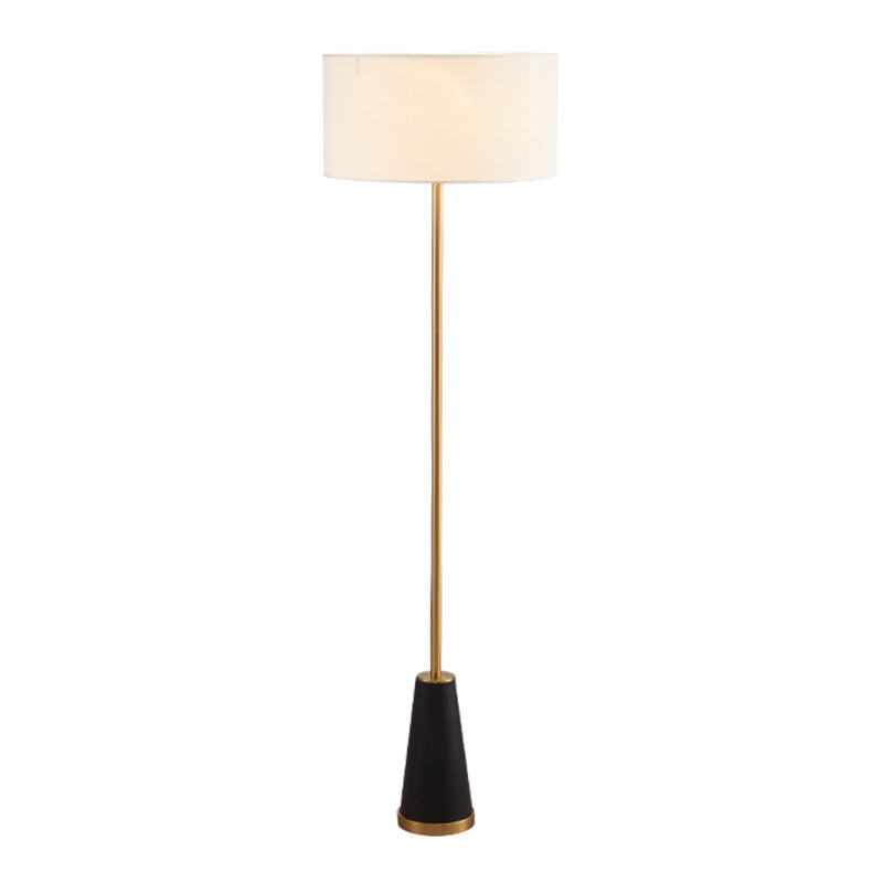 1-Light Floor Lighting Simplicity Drum Shaped Fabric Standing Lamp for Living Room Clearhalo 'Floor Lamps' 'Lamps' Lighting' 2064632