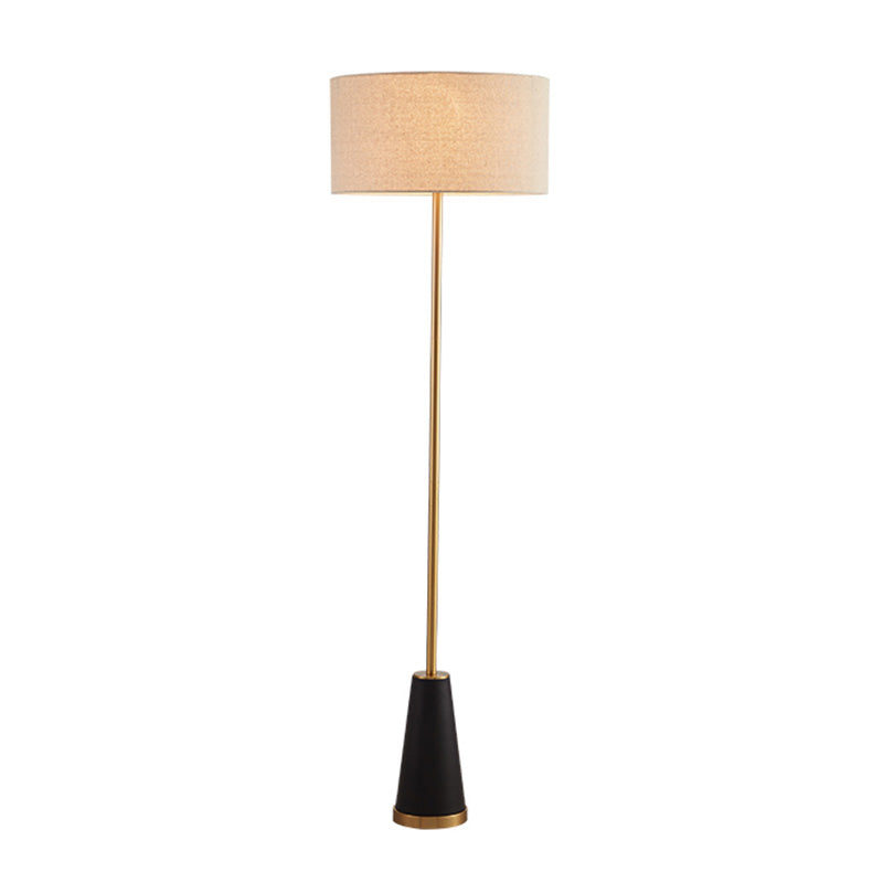 1-Light Floor Lighting Simplicity Drum Shaped Fabric Standing Lamp for Living Room Clearhalo 'Floor Lamps' 'Lamps' Lighting' 2064634