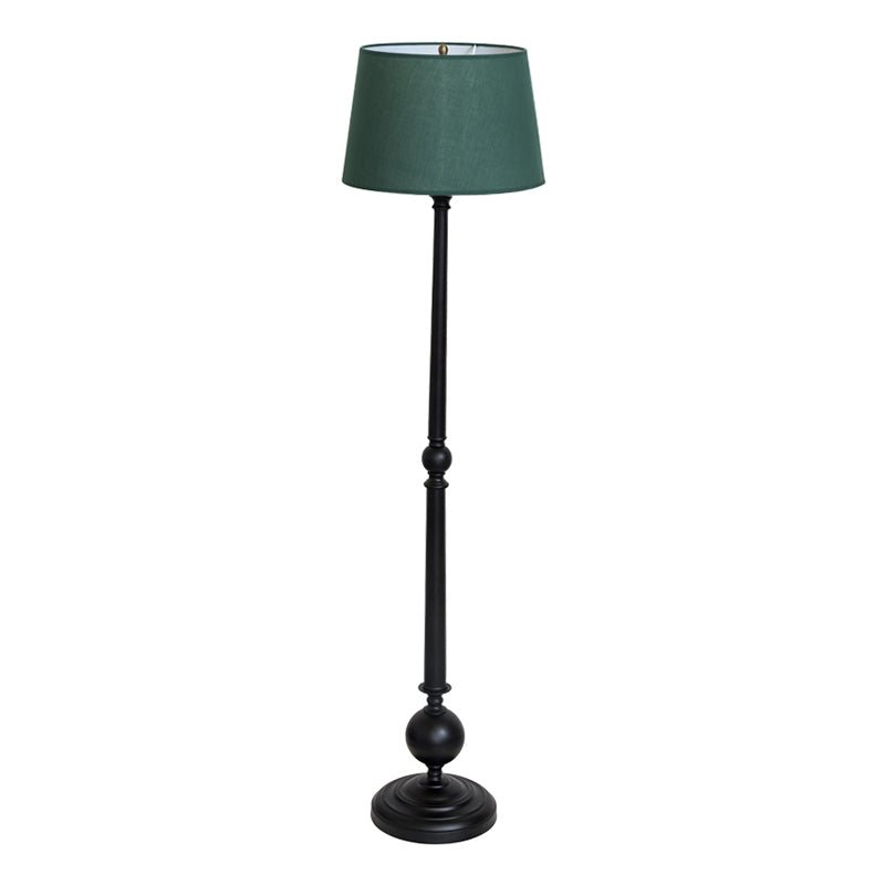 Empire Shade Fabric Stand Up Lamp Traditional Single-Bulb Living Room Floor Lighting Blackish Green Clearhalo 'Floor Lamps' 'Lamps' Lighting' 2064639