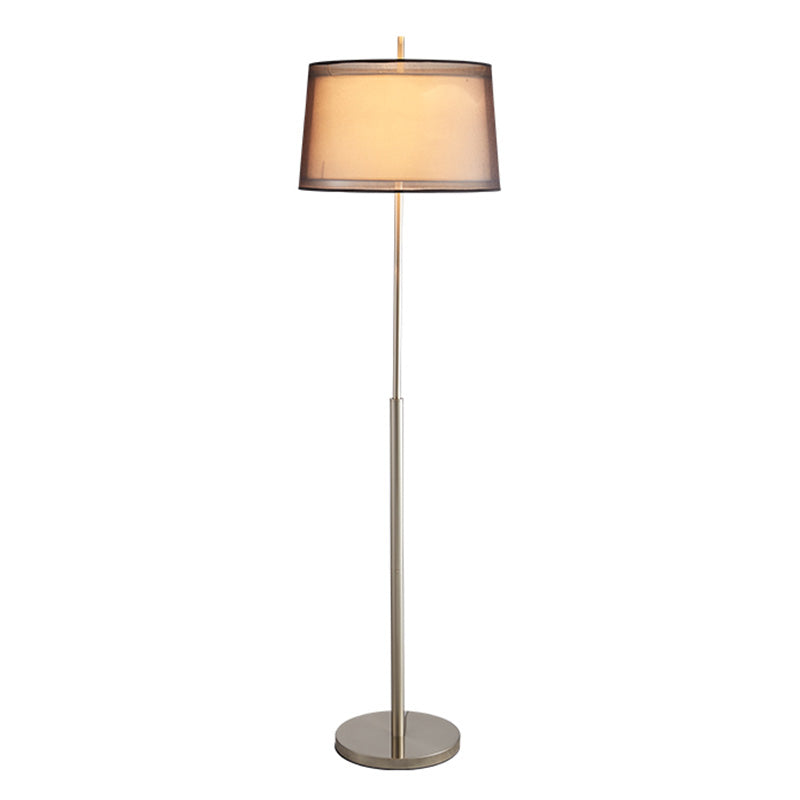 Vintage Layered Tapered Shade Floor Light Single-Bulb Fabric Standing Floor Light Clearhalo 'Floor Lamps' 'Lamps' Lighting' 2064651