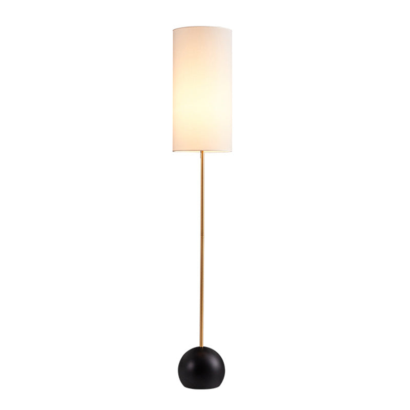 Single-Bulb Floor Light Simplicity Cylinder Shaped Fabric Standing Lamp for Living Room Clearhalo 'Floor Lamps' 'Lamps' Lighting' 2064693