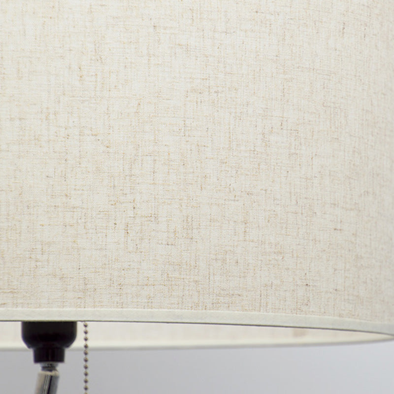 Drum Shaped Fabric Stand Up Lamp Classic 1 Head Living Room Floor Lighting with Tripod Tray Clearhalo 'Floor Lamps' 'Lamps' Lighting' 2064703