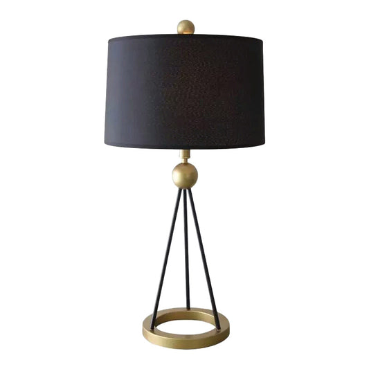 Drum Shaped Fabric Floor Lamp Contemporary 1 Head Black Standing Light with Tripod Base Black B Clearhalo 'Floor Lamps' 'Lamps' Lighting' 2064744