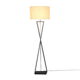 Hourglass Shaped Living Room Floor Lamp Metal Single Artistic Standing Light with Drum Fabric Shade Clearhalo 'Floor Lamps' 'Lamps' Lighting' 2064755